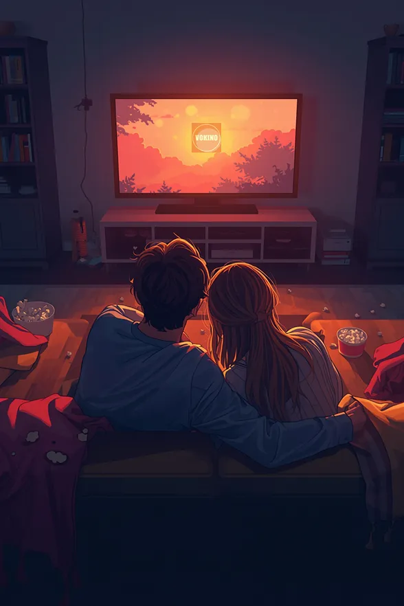 Руки влюблённой пары при просмотре фильма